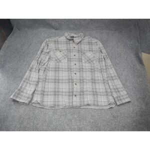 Porter + Ash Flannel Button Down Casual Shirt XXL‎ Men's Gray Plaid Long Sleeve
